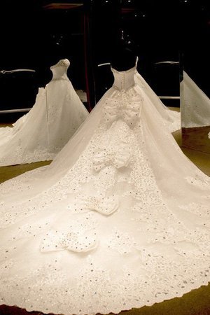 Vestido de Novia de Cola Catedral de Hasta el suelo de Lujoso de Fabuloso - Foto 2