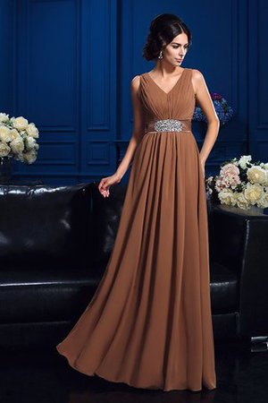 Chiffon Reißverschluss A Linie Plissiertes Prinzessin Brautmutterkleid - Bild 4