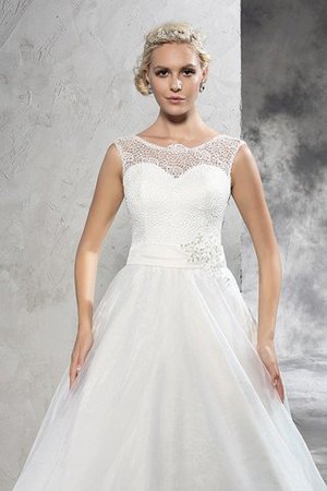 Reißverschluss Ärmelloses Duchesse-Linie Luxus Brautkleid mit Schleife - Bild 6
