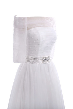 Robe de mariée officiel multi couche bustier de plissé boutonné en 3/4 manche - Photo 5
