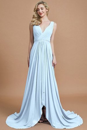 Abito da Damigella Naturale in Chiffon A-Line Principessa Spazzola Treno - Foto 23