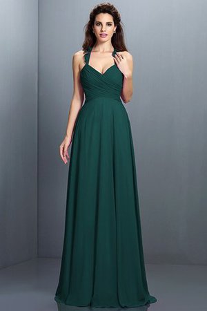 Normale Taille Nackenband Chiffon Sittsames Brautjungfernkleid mit Reißverschluss - Bild 9