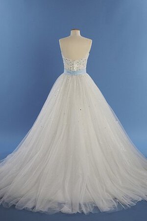 Robe de mariée distinguee avec zip avec perle avec nœud avec décoration dentelle - Photo 2