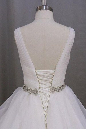 Robe de mariée naturel ruché de lotus de col en v de mode de bal - Photo 2