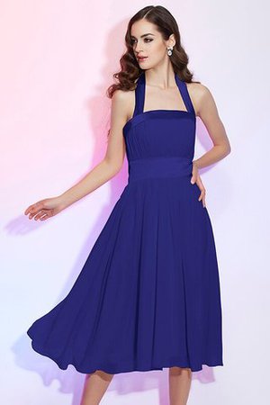 Normale Taille Mini Bescheidenes Brautjungfernkleid aus Chiffon mit Plissierungen - Bild 24