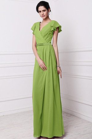 Robe demoiselle d'honneur plissé longue en chiffon avec fronce en forme - Photo 14