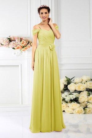 Robe demoiselle d'honneur plissage de princesse manche nulle en chiffon avec zip - Photo 8