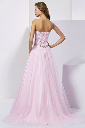 Robe de quinceanera naturel de col en cœur en satin avec lacets jusqu'au sol - Photo 2