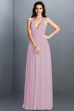 Robe demoiselle d'honneur plissage sexy de princesse avec zip en chiffon - Photo 21