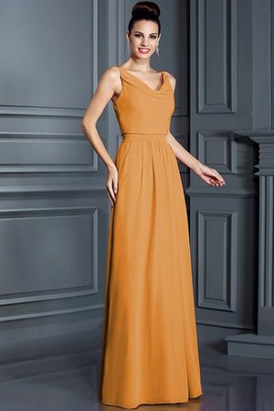 Robe demoiselle d'honneur longue de princesse en chiffon fermeutre eclair a-ligne - Photo 20