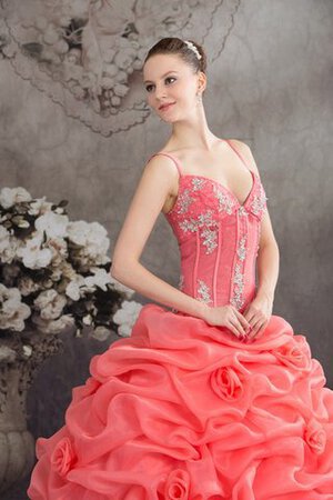 Abito Quinceanera con Increspature Conotta Ball Gown con Applique - Foto 7