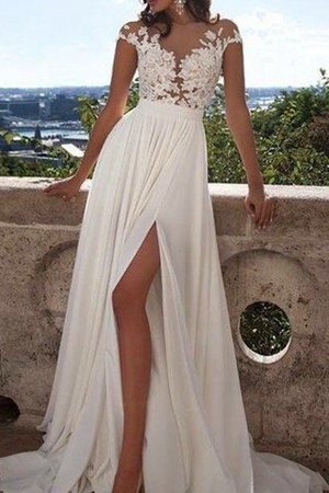 Abito da Sposa A Terra Lunghi con Applique Semplice A-Line - Foto 2