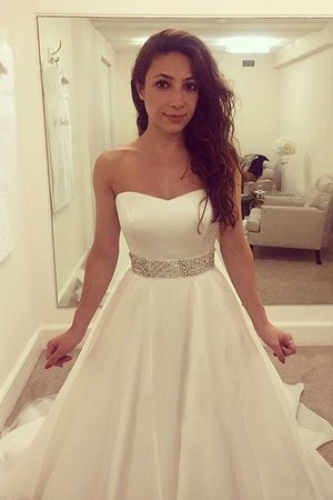 Abito da sposa cuore in raso a-line moderno bellissima pudica - Foto 3