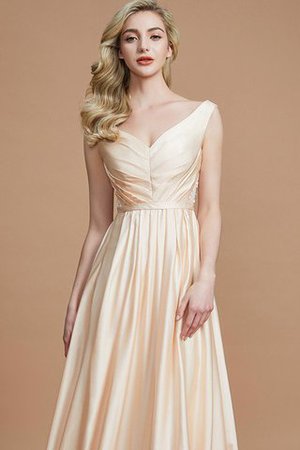 Ärmelloses A Linie Chiffon Normale Taille V-Ausschnitt Brautjungfernkleid - Bild 2