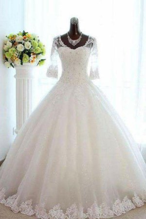 Robe de mariée en tulle sucré v encolure modeste moderne - Photo 1