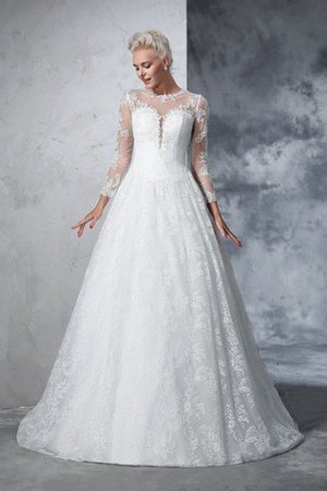 Robe de mariée classique longue delicat de traîne moyenne au niveau de cou - Photo 1