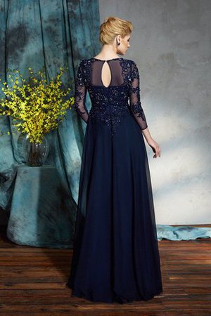 3 /4 Länge Ärmeln Normale Taille Bodenlanges Brautmutterkleid aus Chiffon mit Applike - Bild 2