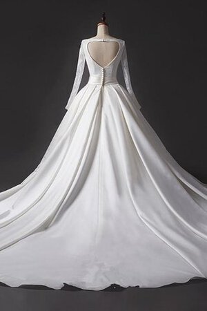 Robe de mariée sobre en organza avec perle croisade en satin - Photo 3