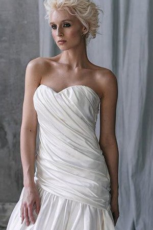 Robe de mariée naturel manche nulle ruché en satin fermeutre eclair - Photo 3