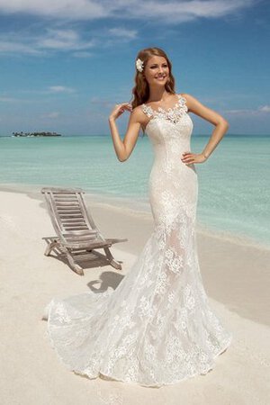 Ärmellos Strand Herz-Ausschnitt bodenlanges luxus Brautkleid mit Rücken Schnürung - Bild 1