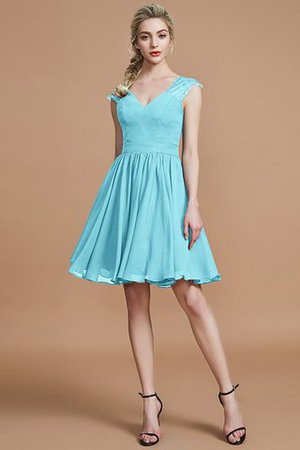 Abito da Damigella in Chiffon Mini A-Line Al Ginocchio Senza Maniche - Foto 8