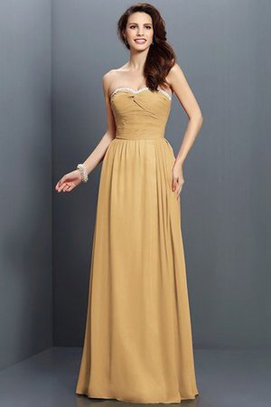 Robe demoiselle d'honneur ligne a avec zip en chiffon avec sans manches de princesse - Photo 12