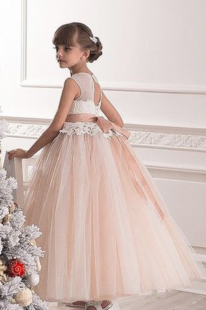 Abito da Cerimonia Bambini Ball Gown con Fusciacca Tondo Naturale in Tulle - Foto 2