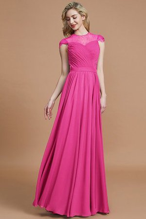 Robe demoiselle d'honneur naturel avec chiffon ligne a de princesse jusqu'au sol - Photo 16