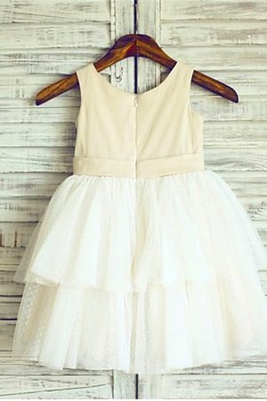 Robe de cortège enfant naturel manche nulle en tulle de princesse longueur mollet - Photo 2