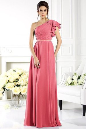 Robe demoiselle d'honneur longue a-ligne de lotus en chiffon avec sans manches - Photo 28