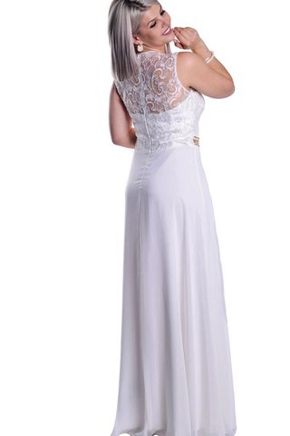 Robe de bal en chiffon avec décoration dentelle manche nulle col u profond - Photo 2