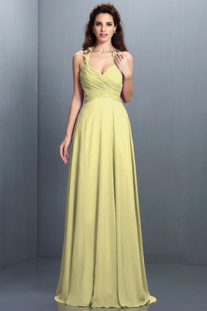 Normale Taille Nackenband Chiffon Sittsames Brautjungfernkleid mit Reißverschluss - Bild 8