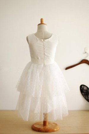 Ärmellos Tüll Normale Taille Prinzessin Blumenmädchenkleid mit Reißverschluss - Bild 2