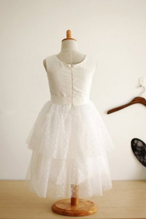 Robe de cortège enfant longue naturel a-ligne de princesse avec fleurs - Photo 2