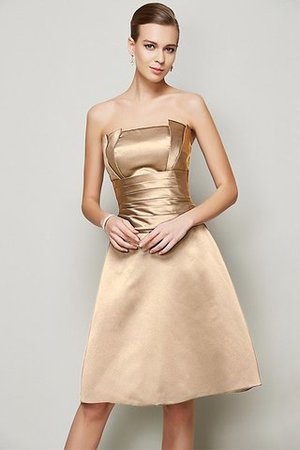 Robe demoiselle d'honneur bref naturel avec sans manches en satin fermeutre eclair - Photo 12