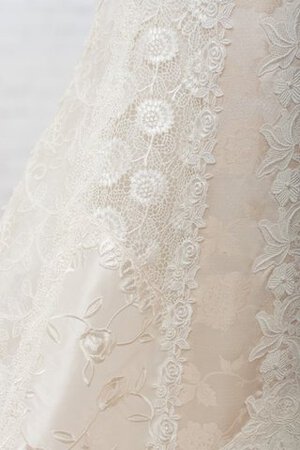 Robe de mariée courte naturel a-ligne brodé avec mousseline - Photo 5