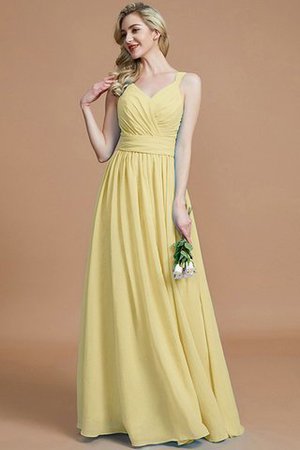 Robe demoiselle d'honneur naturel avec chiffon ligne a v encolure - Photo 14