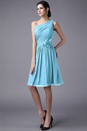 Robe demoiselle d'honneur bref naturel au drapée manche nulle avec chiffon - Photo 3