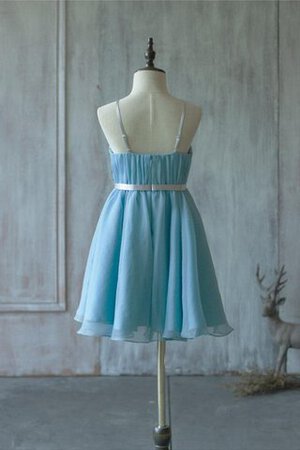 Abito da Cerimonia Bambini A-Line con Fiore in Chiffon con Piega Senza Maniche Naturale - Foto 4