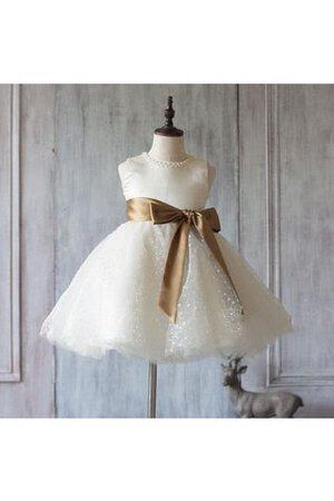 Robe de cortège enfant avec sans manches textile en tulle de tour de ceinture empire de lotus - Photo 1