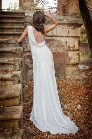 Vestido de Novia en Gasa de Playa de Abalorio de Sin mangas de Cola Barriba - Foto 1