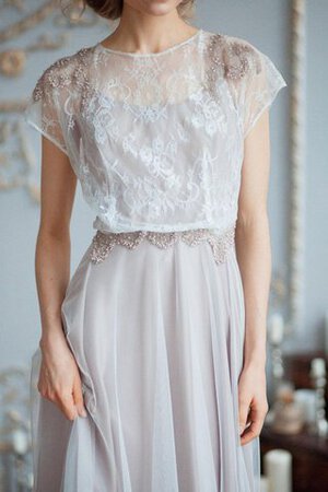 Robe de mariée nature jusqu'au sol avec chiffon avec perle trou de serrure - Photo 3