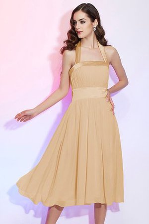 Robe demoiselle d'honneur plissé simple de princesse au drapée avec chiffon - Photo 8