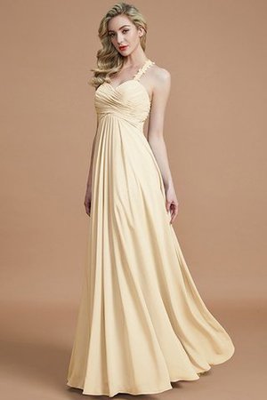 Robe demoiselle d'honneur avec zip jusqu'au sol manche nulle avec chiffon ruché - Photo 11