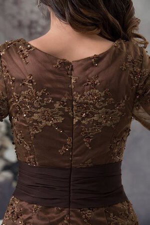 Perlenbesetztes luxus romantisches knöchellanges Abendkleid mit Applikation aus Chiffon - Bild 8