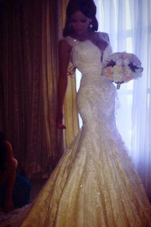 Vestido de Novia de Corte Sirena de Escote de Tirantes Espaguetis de Abalorio - Foto 1