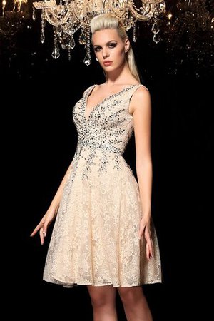 Robe de cocktail sexy naturel de princesse avec décoration dentelle ligne a - Photo 7