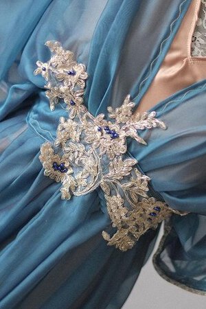 Ewiges Chiffon plissiertes Spitze Brautjungfernkleid mit Gürtel mit Schleife - Bild 4