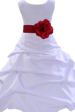 Robe de cortège enfant ligne a de lotus en taffetas avec fleurs jusqu'au sol - Photo 3