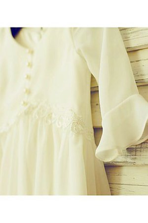 Robe de cortège enfant naturel ligne a avec manche longue de princesse avec chiffon - Photo 6